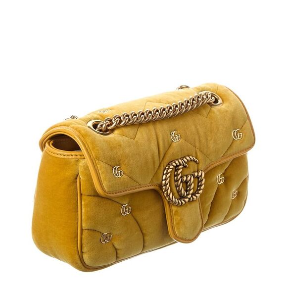 Gucci Gg Marmont Matelasse Suede Shoulder Bag, Yellow - Picture 3 of 3